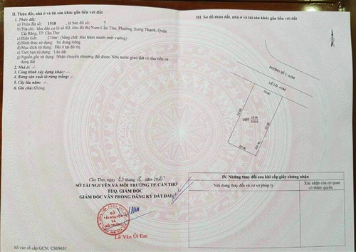 BÁN NỀN BIỆT THỰ (10X21) ĐƯỜNG SỐ 1 KDC NAM LONG 1, HƯNG THẠNH, CÁI RĂNG, CẦN THƠ